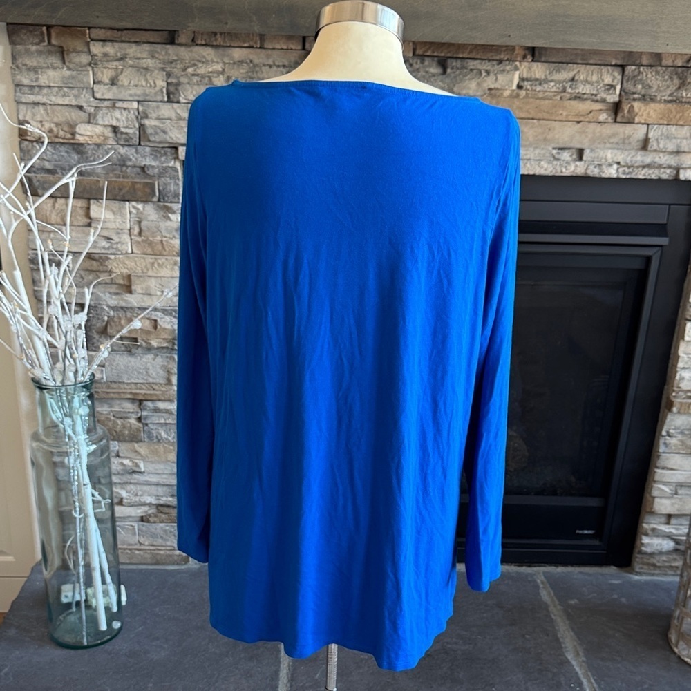 Eileen Fisher Vibrant Blue Long Sleeve Top - Picture 7 of 9